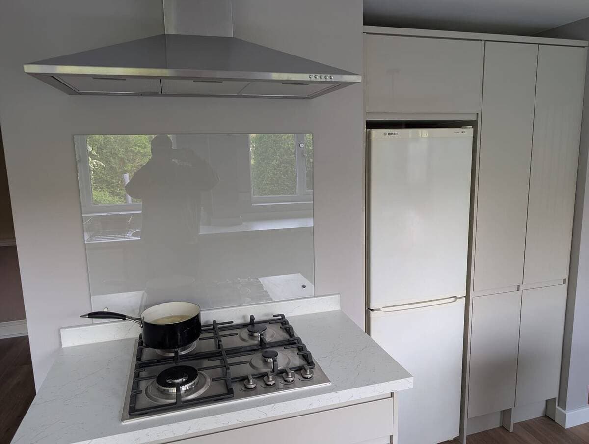 Kitchen refurbishment finish and appliance area by G R Plumbing