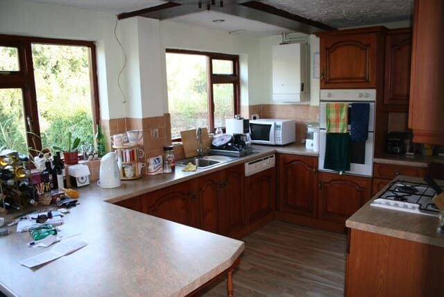 Kitchen refurbishment before and after, supplied by G R Plumbing. - before